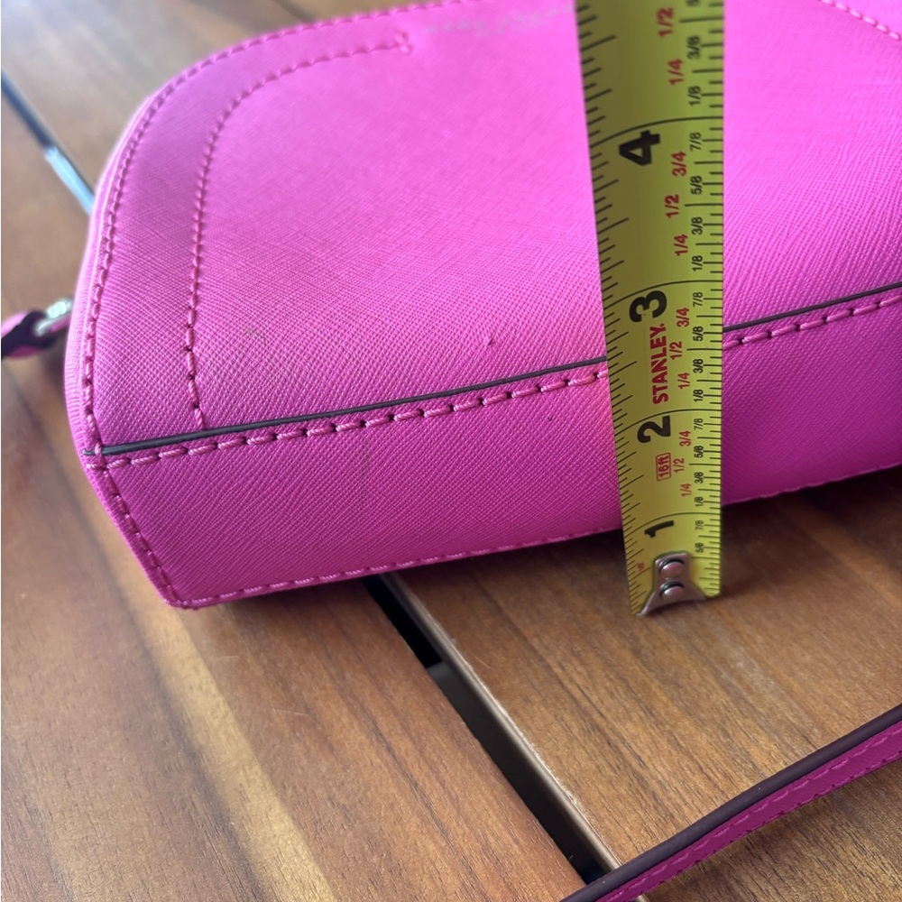 Marc Jacobs Bright Pink Playback Half Moon Saffiano Leather Small Crossbody Bag - Picture 12 of 12